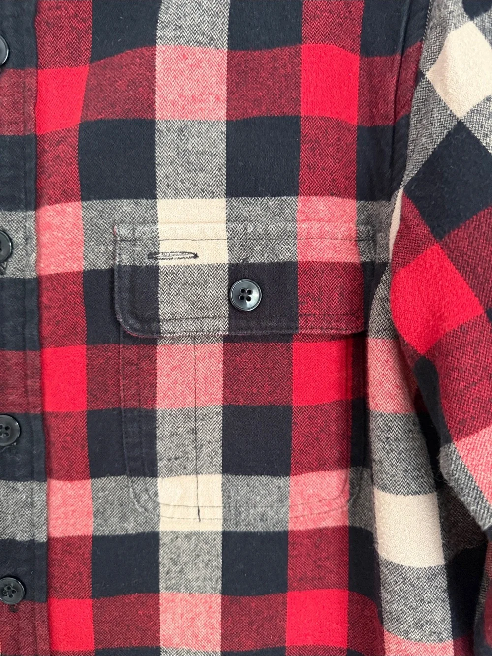 J.Crew Flannel Shirt Jacket Mens S Multi Buffalo Plaid Sherpa Lined
